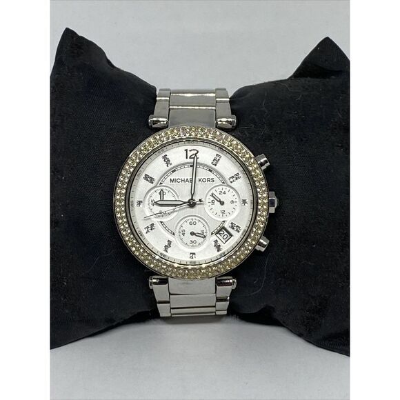 Michael Kors Parker MK5353 Womens Stainless Steel Analog Silver Dial Watch UC787 - Picture 1 of 12